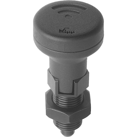 Indexing Plunger W Sensor, Size:4, M20X1,5, D=10, Form:D W.Locking Slot W.Locknut, Steel Hardened,